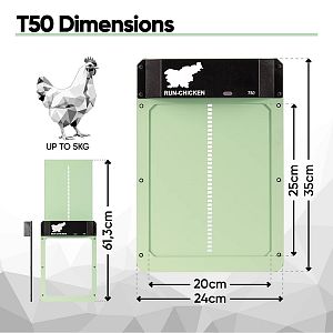 Automatické dvierka kurníka RUN-CHICKEN T50 – červené