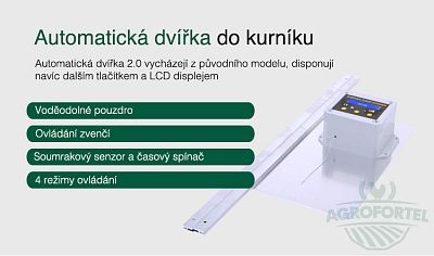 Automatické dvierka na otváranie/zatváranie kurníka 2.0 – komplet