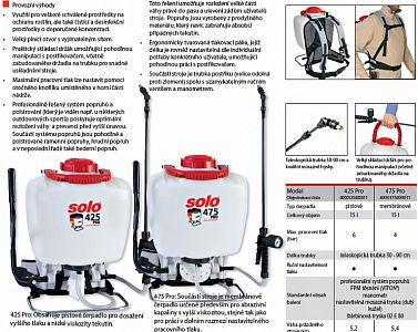 Batohový postrekovač SOLO 425 Pro - 15 l