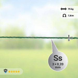 Drôt na elektrický ohradník, priemer 2,5 mm, zelený, dĺžka 250 m
