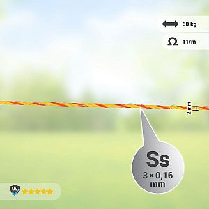 Drôt na elektrický ohradník, priemer 2 mm, žltooranžový, 500 m