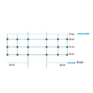 Elektrická sieť proti diviakom, modrá, výška 63 cm, dĺžka 50 m