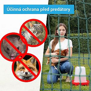 Elektrická sieť STANDARD pre hydinu, sliepky a kurčatá, výška 112 cm, dĺžka 25 m, 1 bodec