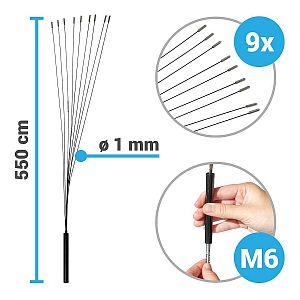 Elektrická tráva s oceľovými vodičmi pre elektrické ohrady – 10 ks