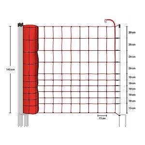 Elektrické ohradníky pre kone, výška 145 cm, dĺžka 50 m - rozmery