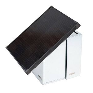 Expertná súprava solárneho plotu - Kompletná bezpečnostná skrinka + 1J napájací zdroj, 40 W panel, 20 mm páska