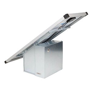 Expertná súprava solárneho plotu - Kompletná bezpečnostná skrinka + 3J napájací zdroj, 100 W panel, 3 mm kábel