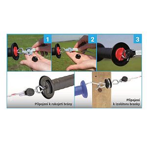 Konektor pre drôty elektrického ohradníka, laná a pásky do 13 mm