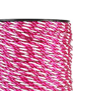 Lano elektrického ohradníka, priemer 4,5 mm, ružovo-biele, 200 m, 0,16 Ω/m