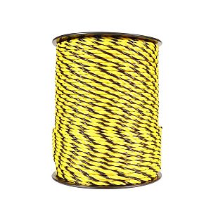 Lano elektrického ohradníka, priemer 6 mm, žlto-čierne, dĺžka 200 m