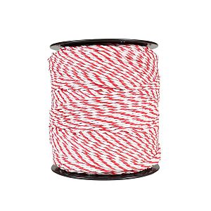 Lano pre elektrický ohradník, priemer 4 mm, bielo-červené