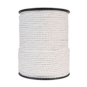 Lano pre elektrický ohradník, priemer 6 mm, biele, dĺžka 200 m