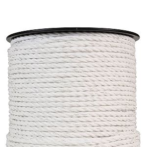 Lano pre elektrický ohradník, priemer 6 mm, biele, dĺžka 200 m