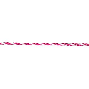 Lano pro elektrický ohradník, průměr 4,5 mm, růžovo-bílé, 200 m, 0,16 Ω/m
