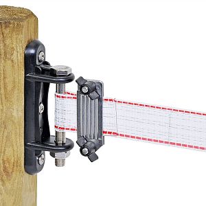 Napínací izolátor pre skrutku, pre pásku do 40 mm, rohový so železnou skrutkou