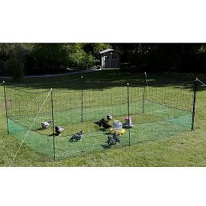 Nevodivá zelená ohradová sieť s bránou pre hydinu, dĺžka 50 m, výška 112 cm