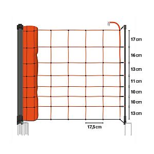 Oranžová vodivá sieť na elektrický ohradník pre ovce, kozy, výška 90 cm