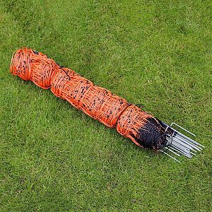 Oranžová vodivá sieť STANDARD na elektrický ohradník pre ovce, kozy, výška 90 cm, 50 m, dvojitý hrot