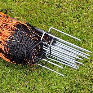 Oranžová vodivá sieť STANDARD na elektrický ohradník pre ovce, kozy, výška 90 cm, 50 m, dvojitý hrot