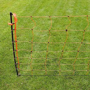 Oranžová vodivá sieť STANDARD na elektrický ohradník pre ovce, kozy, výška 90 cm, 50 m, dvojitý hrot