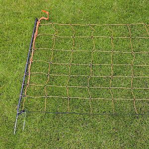 Oranžová vodivá sieť STANDARD na elektrický ohradník pre ovce, kozy, výška 90 cm, 50 m, dvojitý hrot