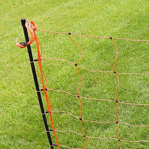 Oranžová vodivá sieť STANDARD na elektrický ohradník pre ovce, kozy, výška 90 cm, 50 m, dvojitý hrot