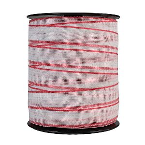 Páska pro elektrický ohradník, šířka 40 mm, bílo-červená, 200 m, 0,2 Ω/m
