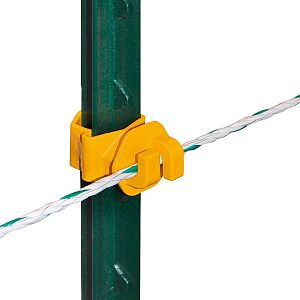 Plastový izolátor pre T-stĺpiky elektrického ohradníka, pre laná a káble do 8 mm