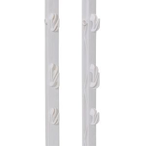 Plastový stĺpik pre elektrický ohradník, dĺžka 125 cm, 9 očiek, biely