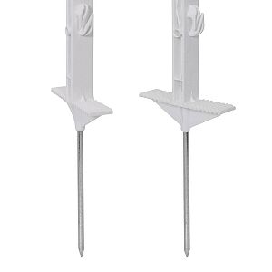 Plastový stĺpik pre elektrický ohradník, dĺžka 125 cm, 9 očiek, biely
