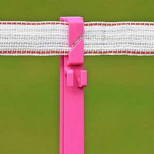 Plastový stĺpik pre elektrický ohradník, dĺžka 156 cm, 11 očiek, ružový