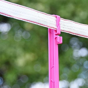 Plastový stĺpik pre elektrický ohradník, dĺžka 156 cm, 11 očiek, ružový