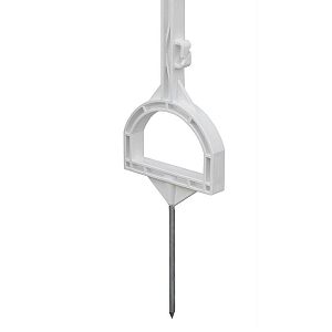 Plastový stĺpik pre elektrický ohradník, dĺžka 157 cm, 12 očiek, biely