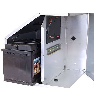 Prémiová súprava solárneho plotu - Kompletná bezpečnostná skrinka + inteligentný napájací zdroj 5J LTE, 100 W panel