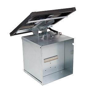 Prenosný box s pevným 40 W solárnym panelom, lišta DIN na upevnenie plotových generátorov vo vnútri boxu