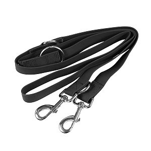 Prepínateľné vodítko pre psa PVC, 2 m, čierna / červená