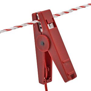 Pripojovací červený kábel s krokosvorkou, očko 8 mm, dĺžka 100 cm
