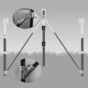 Profi set inteligentný elektrický ohradník pre kone 120 ks kovových T-stĺpikov 182 cm, RF zdroj 2 J