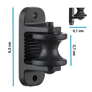 Rohový otočný izolátor s valčekom pre laná do 8 mm, pre skrutky - 4 ks