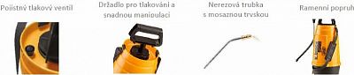 Ruční postřikovač VOLPI V.Black Kompress - 6L