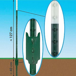Sada T-stĺpikov pre elektrický ohradník 167 cm + krytky s izolátorom - 50 ks