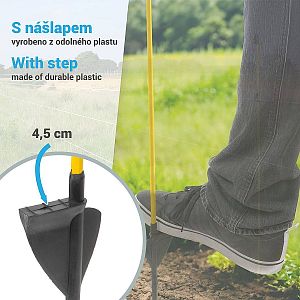 Sklolaminátový stĺpik 110 cm - noha - špička - 2 izolátory na laná a pásky
