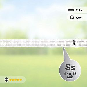 Vlastnosti bílé ohradníkové pásky 10 mm