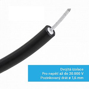 Vysokonapäťové oceľové lano s priemerom 1,6 mm na elektrický ohradník - 100 m