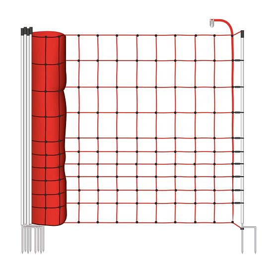 Elektrická ohradníková sieť pre kone a poníky, výška 145 cm, dĺžka 50 m, dvojitý hrot