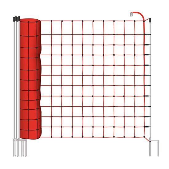 Elektrická ohradníková sieť pre kone a poníky, výška 170 cm, dĺžka 25 m, dvojitý hrot