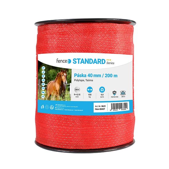 Elektrická páska 40 mm široká, oranžová, dĺžka 200 m