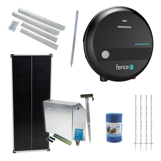 Expert sada solární ohradník - Kompletní bezpečnostní schránka + 5J zdroj, panel 100 W, lanko 3 mm