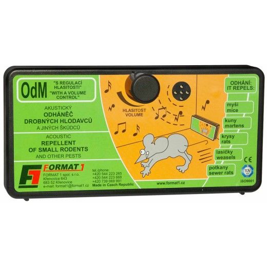 Odpudzovač na myši, kuny a potkany OdM s reguláciou hlasitosti bez adaptéra na batérie