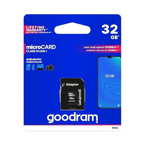 Paměťová karta micro SDHC 32GB UHS-I Class 10, U1 včetně SD adaptéru